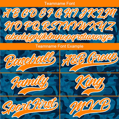 Custom Full Print Design Baseball Jersey blue camouflage