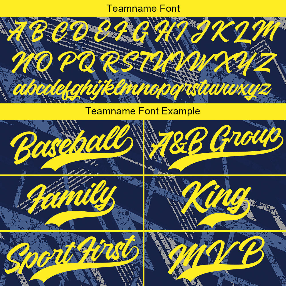 Custom Full Print Design Baseball Jersey navy-gray