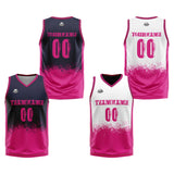 Custom Reversible Basketball Suit for Adults and Kids Personalized Jersey Navy-Hot Pink