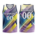 Custom Basketball Jersey Uniform Suit Printed Your Logo Name Number Navy&Purple