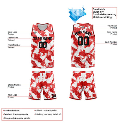 Custom Basketball Jersey Uniform Suit Printed Your Logo Name Number Red&White