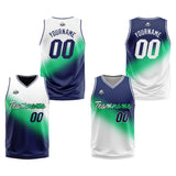 Custom Reversible Basketball Suit for Adults and Kids Personalized Jersey White-Green-Navy