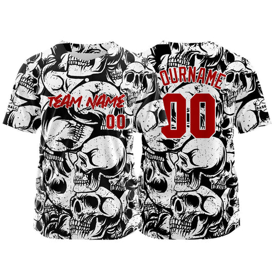 Custom Baseball Jersey Personalized Baseball Shirt for Men Women Kids Youth Teams Stitched and Print Black&White