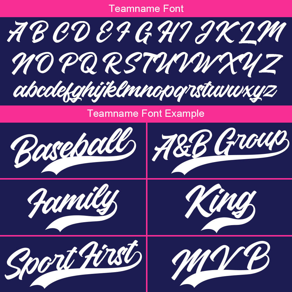 Custom Full Print Design Baseball Jersey navy-rose Red
