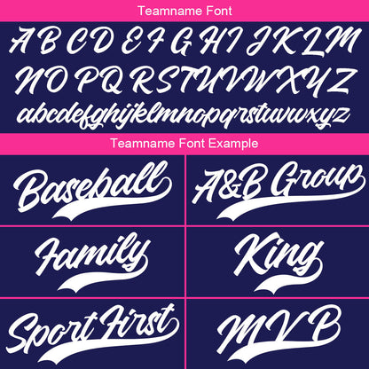 Custom Full Print Design Baseball Jersey navy-rose Red