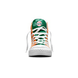 custom high top baseball canvas shoes orange-green