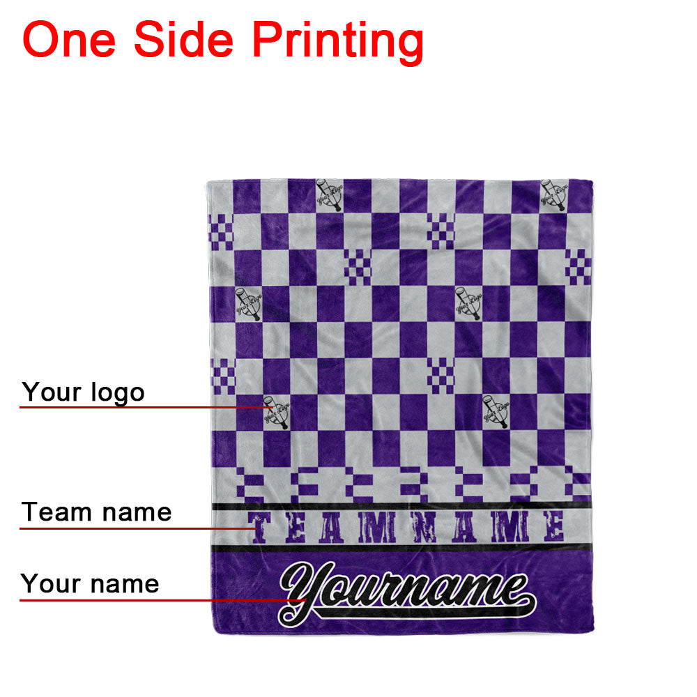 custom ultra-soft micro fleece blanket purple-gray