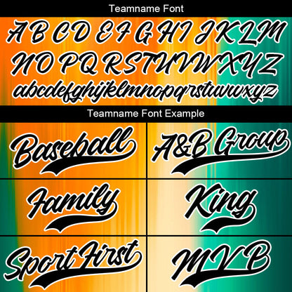 Custom Full Print Design Baseball Jersey Orange-Green