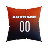Custom Football Throw Pillow for Men Women Boy Gift Printed Your Personalized Name Number Navy&Orange&Gray
