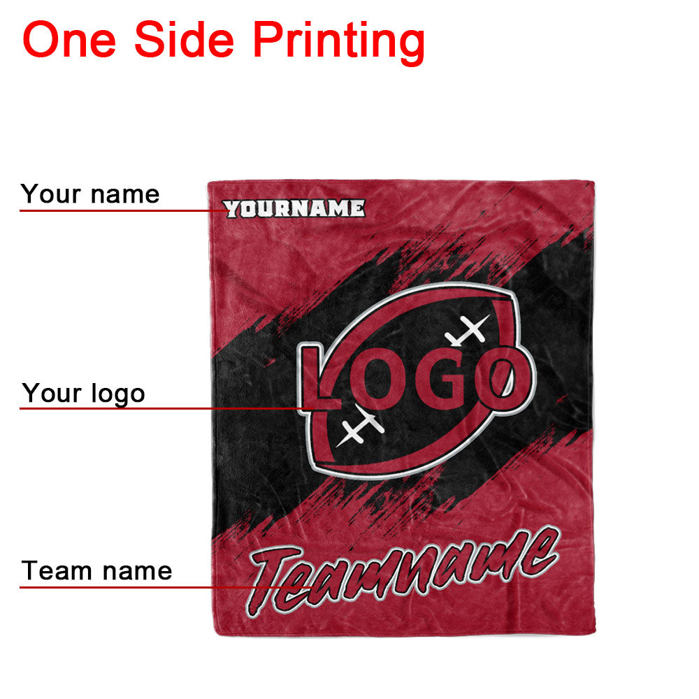 custom ultra-soft micro fleece blanket red-black