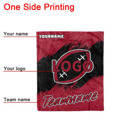 custom ultra-soft micro fleece blanket red-black