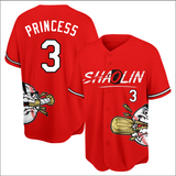 custom authentic baseball jersey red-white-black mesh for three jersey red