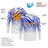 Custom Basketball Soccer Football Shooting Long T-Shirt for Adults and Kids White-Royal