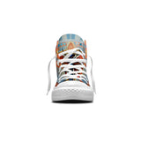 Opulent Flutter: Unisex Mid-Top Canvas Shoes - Embrace the Beauty of Op Art Butterfly Designs for Men and Women