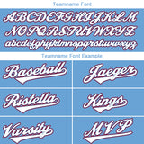 customized authentic baseball jersey light blue-white-red mesh