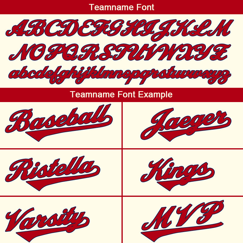 Custom Authentic Baseball Jersey Cream-Red-Navy Mesh – Vients