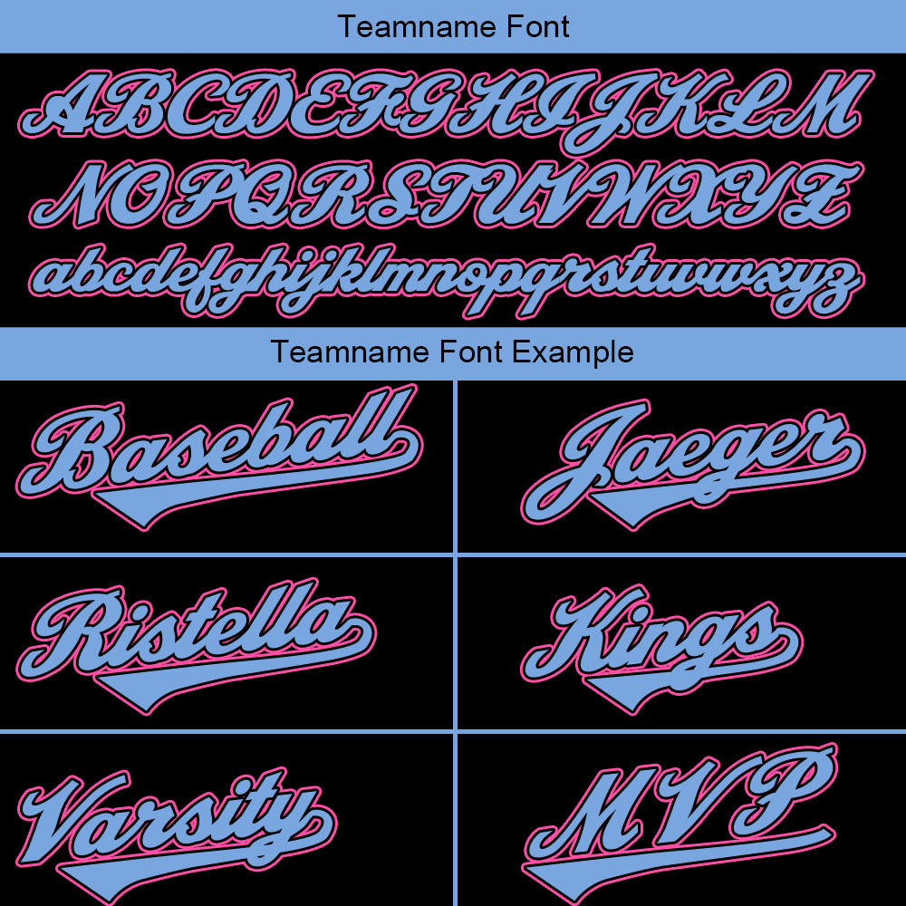 custom authentic pullover sweatshirt hoodie black-light blue-pink