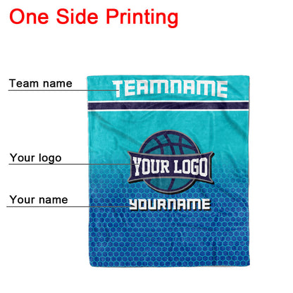 custom ultra-soft micro fleece blanket blue-aqua
