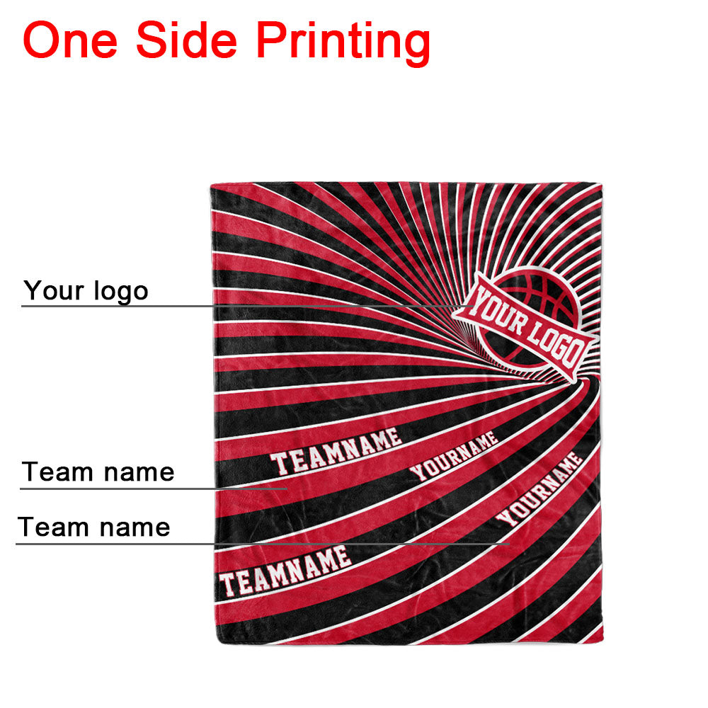 custom ultra-soft micro fleece blanket black-red