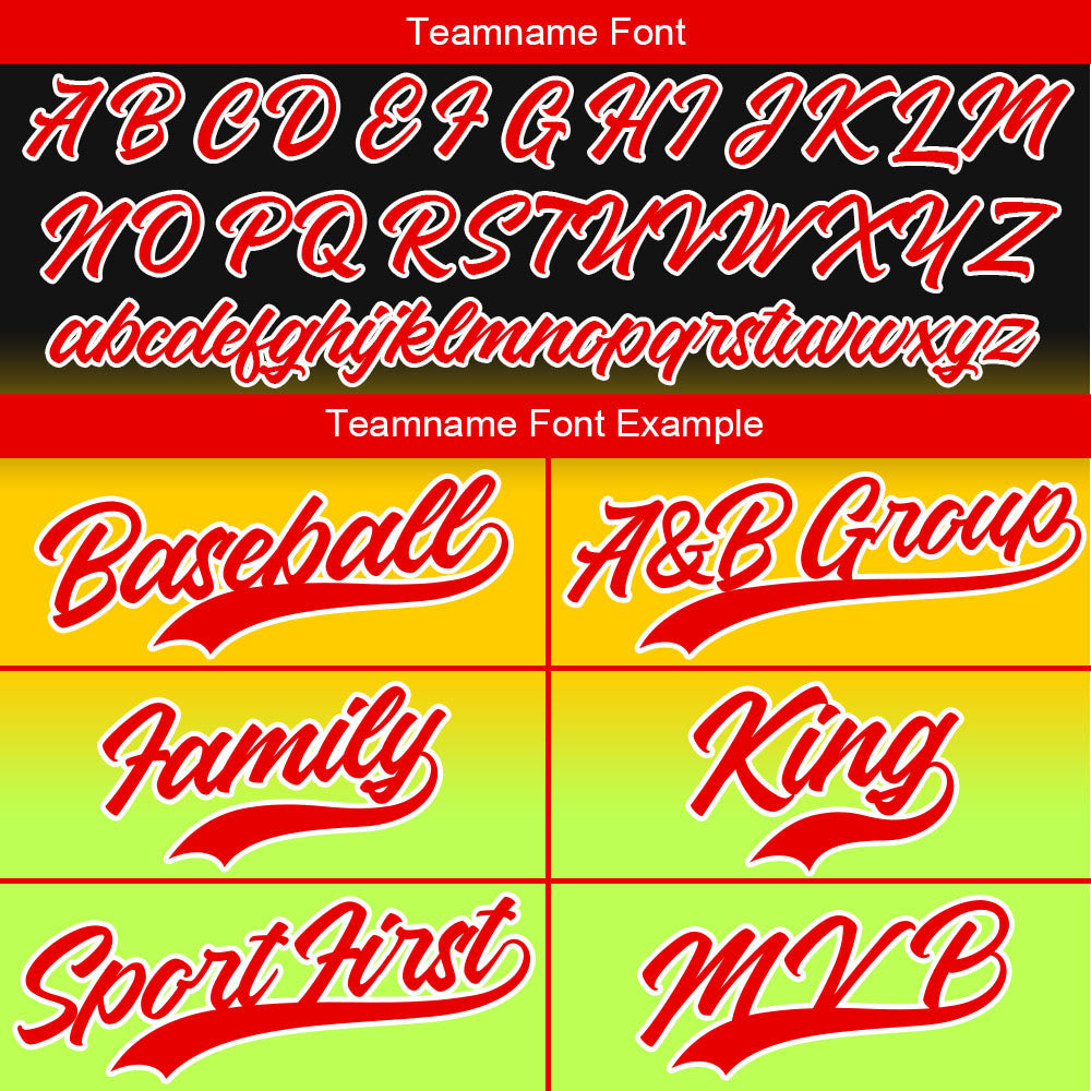 Custom Full Print Design Baseball Jersey Black-Yellow-Neon Green