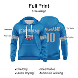 Custom Sweatshirt Hoodie For Men Women Girl Boy Print Your Logo Name Number Blue&Gray