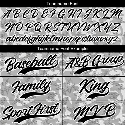 Custom Full Print Design Baseball Jersey gray camouflage