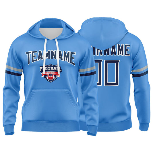 Custom Sweatshirt Hoodie For Men Women Girl Boy Print Your Logo Name Number Light Blue&Navy&Gray