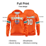 Custom Sweatshirt Hoodie For Men Women Girl Boy Print Your Logo Name Number Orange&Aqua&White
