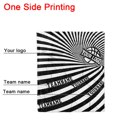 custom ultra-soft micro fleece blanket black-white