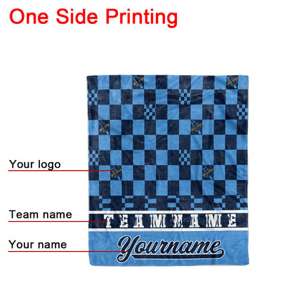 custom ultra-soft micro fleece blanket light blue-navy
