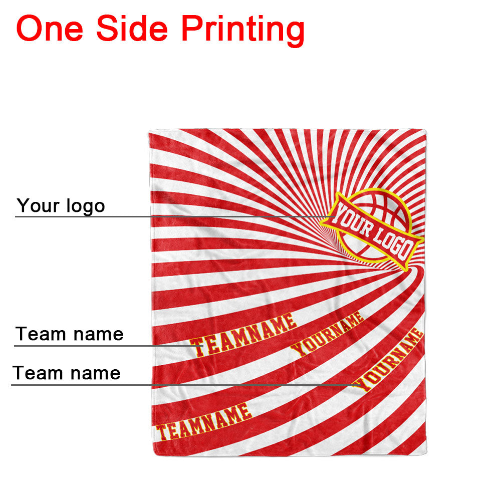 custom ultra-soft micro fleece blanket red-white