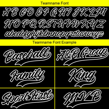 Custom Full Print Design Baseball Jersey Yellow-Black