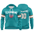 Custom Sweatshirt Hoodie For Men Women Girl Boy Print Your Logo Name Number Aqua&Orange&White