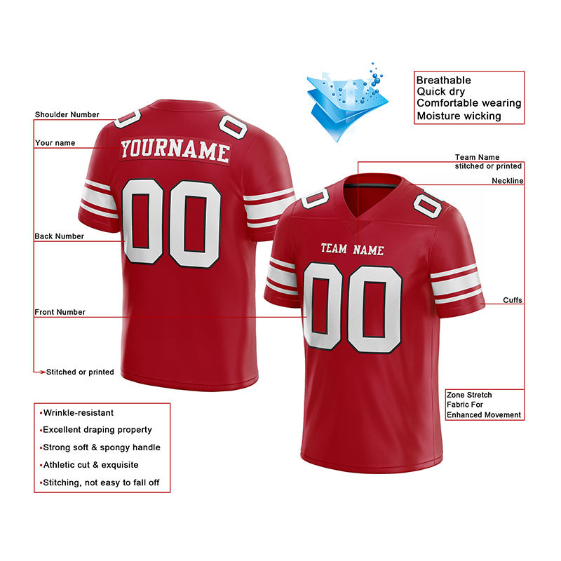 Custom Football Jersey Personalized Stitched/Printed Team Name