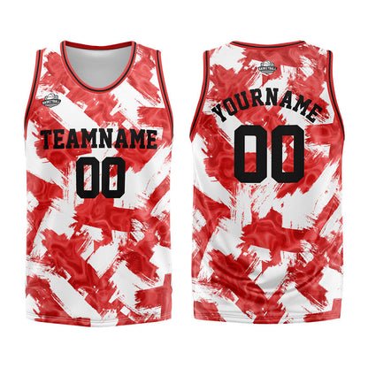 Custom Basketball Jersey Uniform Suit Printed Your Logo Name Number Red&White