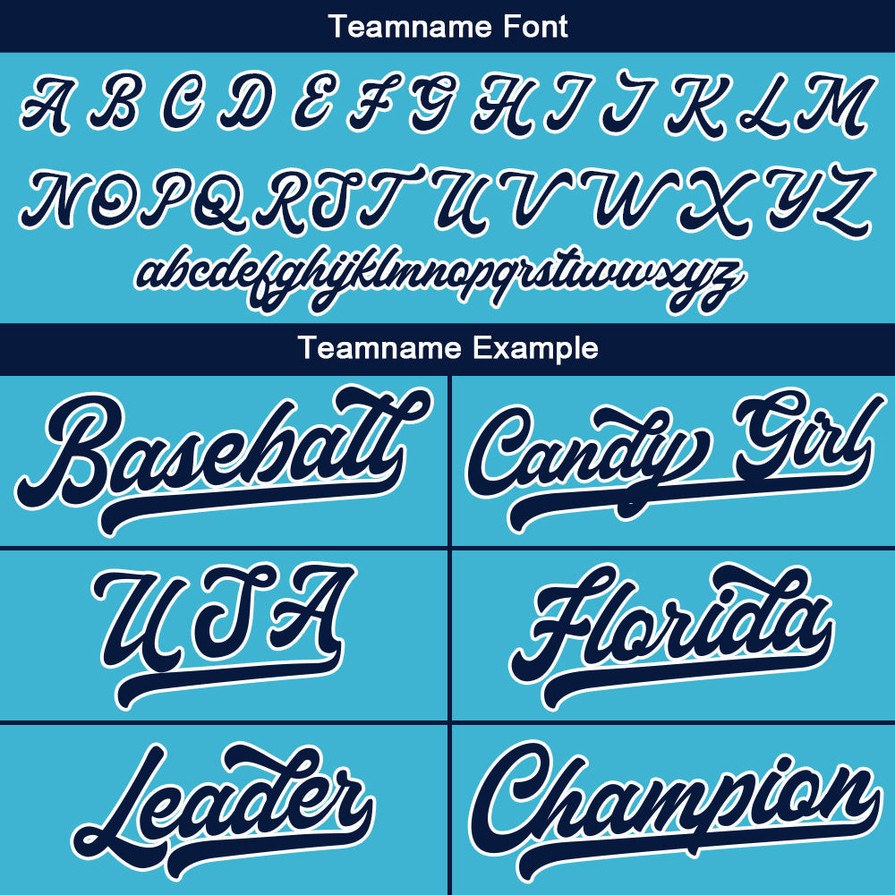 Custom Full Print Design Baseball Jersey light blue-black-orange