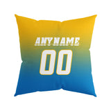 Custom Football Throw Pillow for Men Women Boy Gift Printed Your Personalized Name Number Yellow&Powder Blue&White