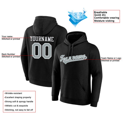 custom authentic pullover sweatshirt hoodie black-gray-white