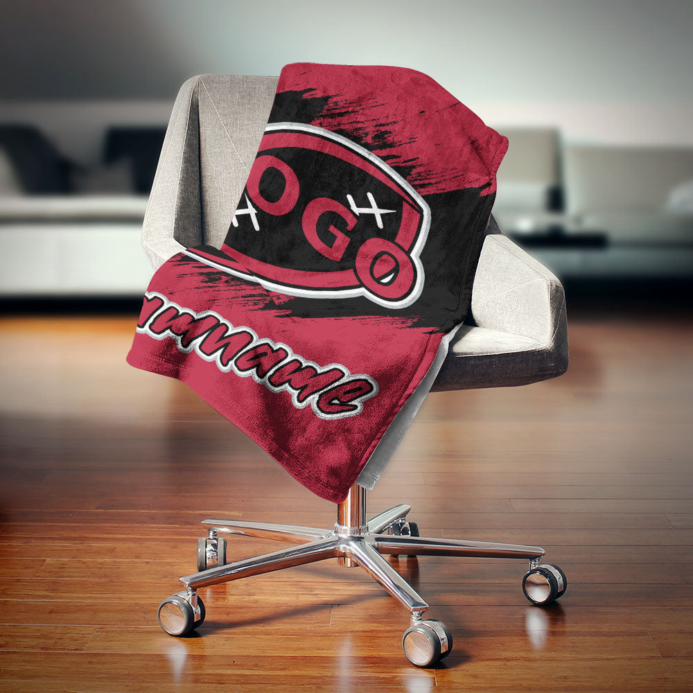 custom ultra-soft micro fleece blanket red-black