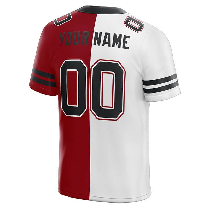 Custom Black White-Red Mesh Authentic Football Jersey Football