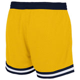 custom navy-yellow-white authentic throwback basketball shorts