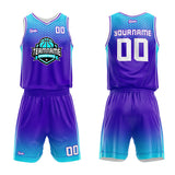 custom honeycomb gradient basketball suit for adults and kids  personalized jersey purple