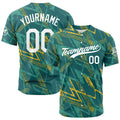 Custom Full Print Design Baseball Jersey green-yellow