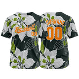 Custom Full Print Design Baseball Jersey gray-black-orange