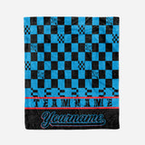 custom ultra-soft micro fleece blanket black-light blue