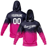 Custom Sweatshirt Hoodie For Men Women Girl Boy Print Your Logo Name Number Navy-Hot Pink