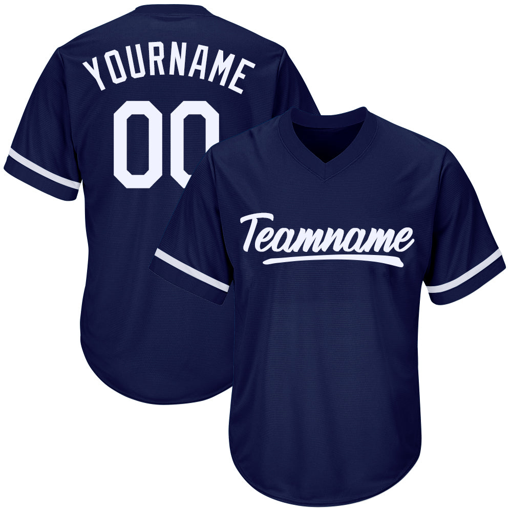 custom baseball jersey shirt navy-white default title