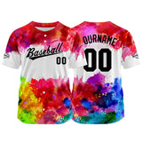 Custom Full Print Design  Baseball Jersey white-red