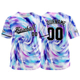 Custom Full Print Design Baseball Jersey purple-blue