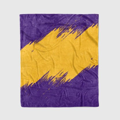 custom ultra-soft micro fleece blanket purple-yellow